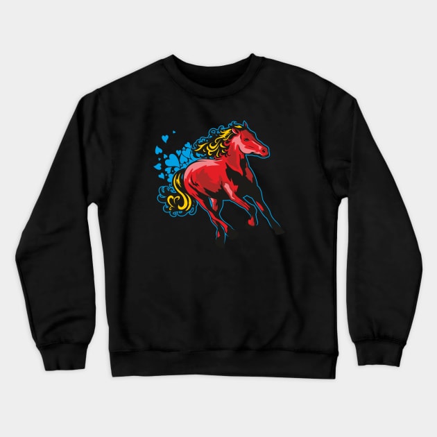 Horse Crewneck Sweatshirt by Jamie Lee Art